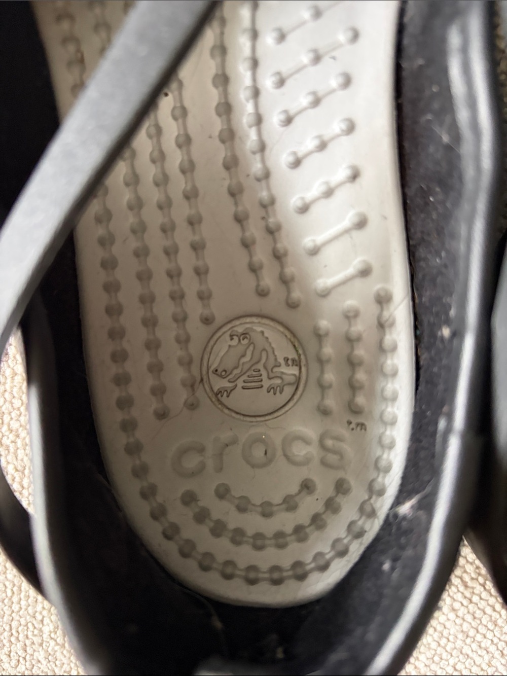 CROCS Black Cross-Strap Mary Jane Flats - Picture 6 of 7